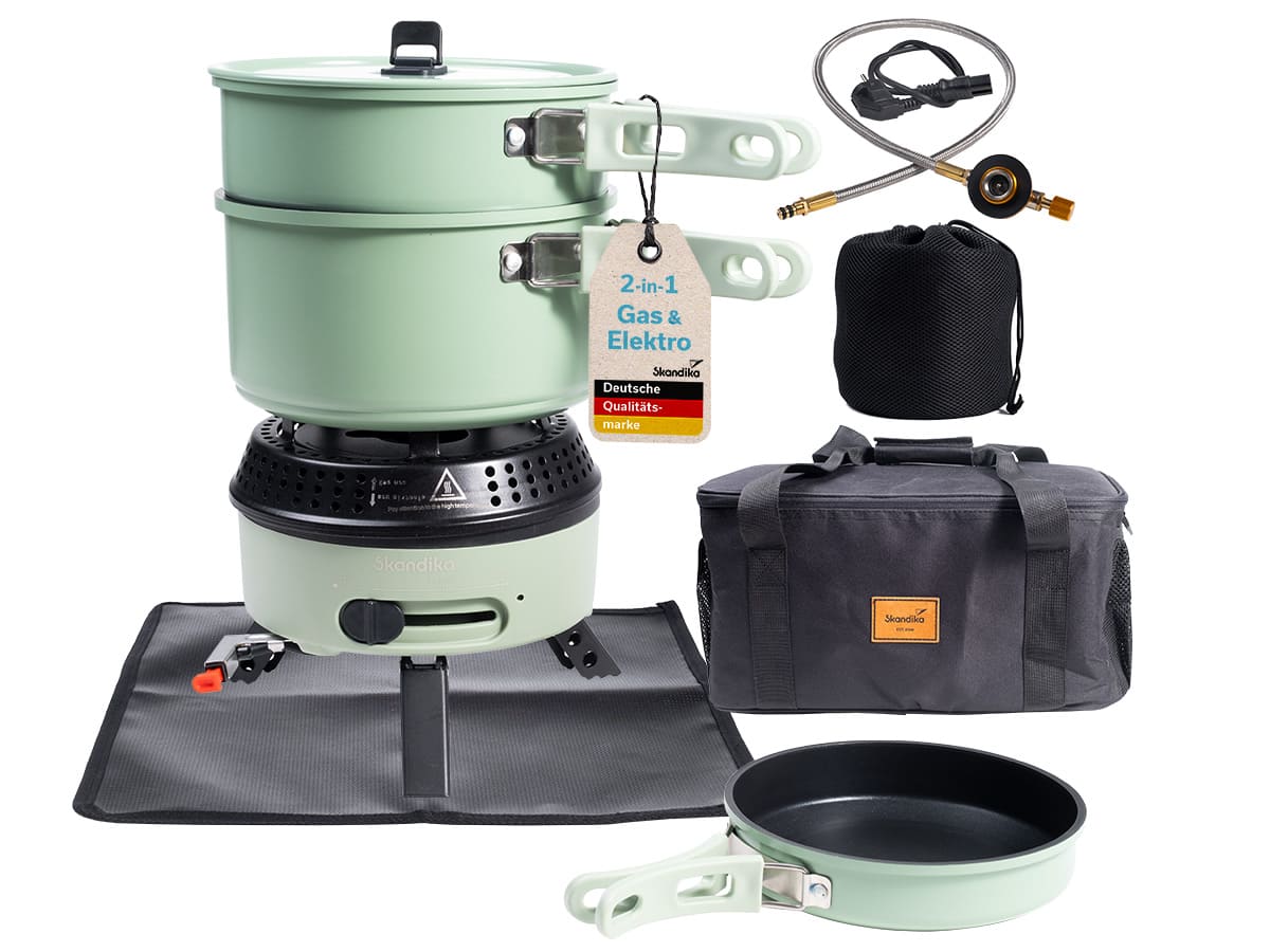Skandika Rask hybride gas-elektrische barbecue set - Green