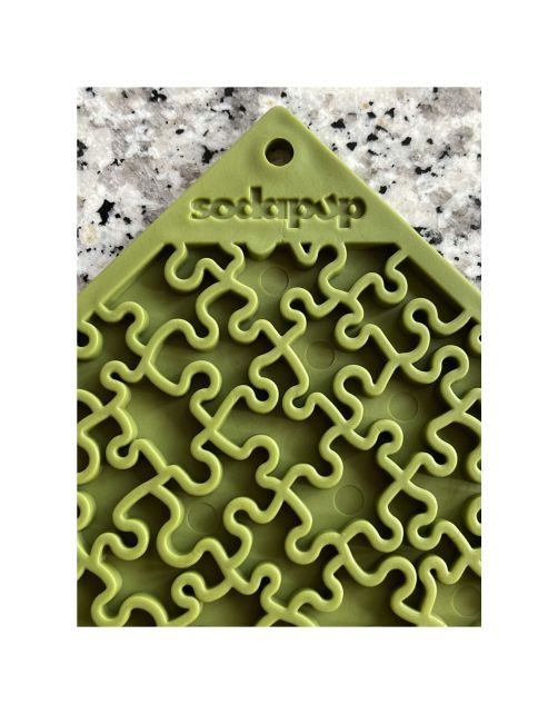 Sodapup Lickmat Jigsaw - Hondenvoerbak - Groen Large