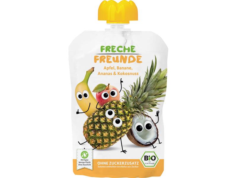 Freche Freunde Quetschie Probierpaket fruchtig, 6 x 100 g Leckere Mix-Pack für Kinder