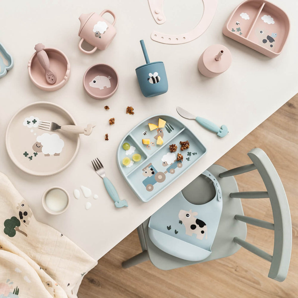 Køb DonebyDeer Tiny Farm Blue Stick&Stay Inddelt Tallerken