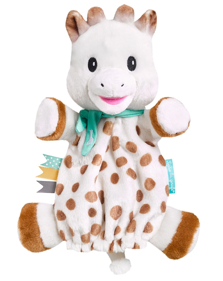 Handpuppe SOPHIE LA GIRAFE® aus Plüsch in creme