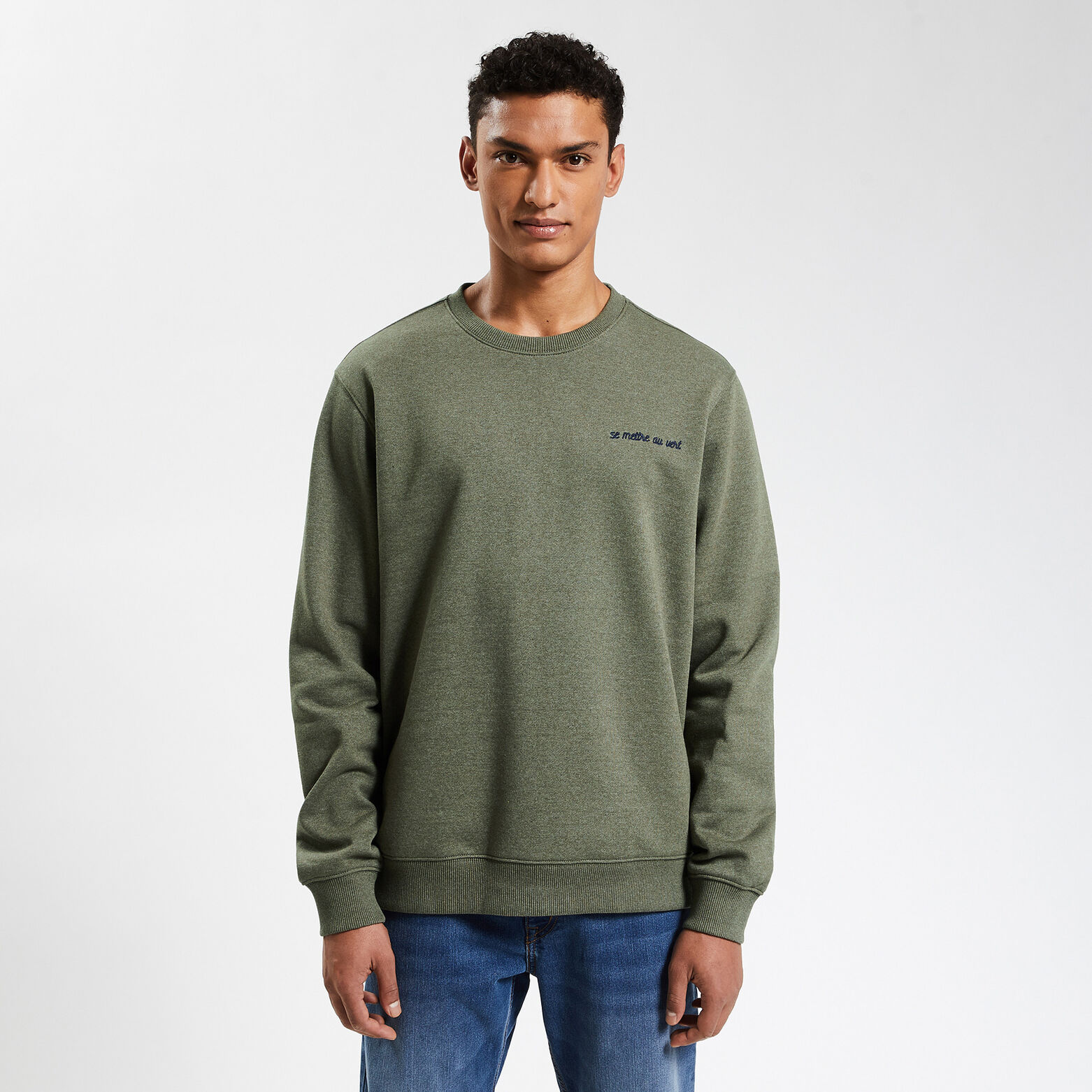 Sweat à col rond 100 % recyclé Vert clair