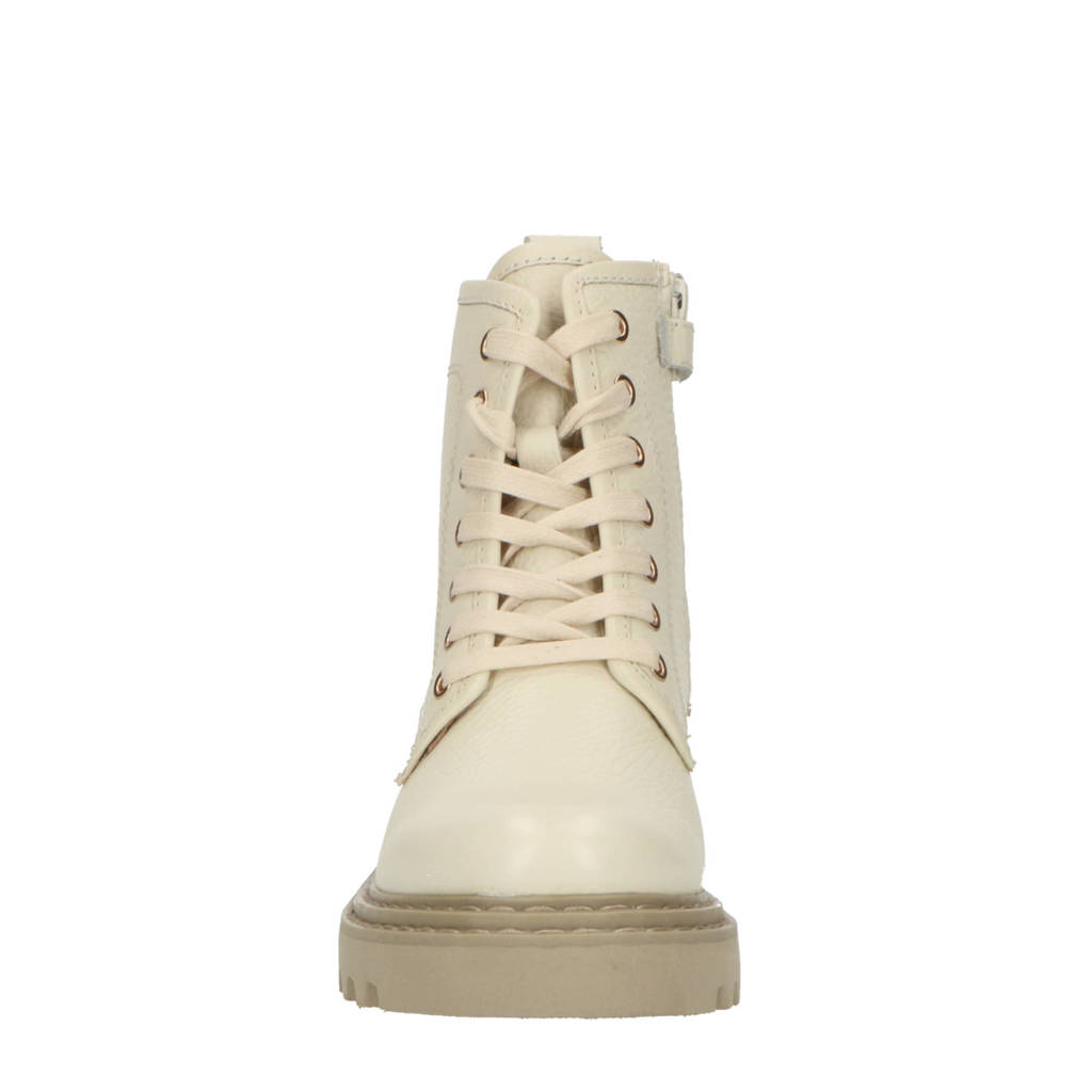 PS Poelman leren veterboots beige