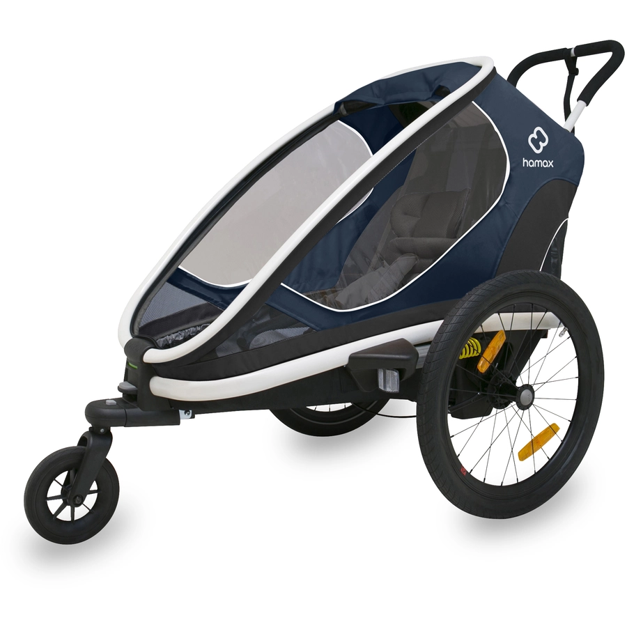 hamax Kinderfahrradanhänger Outback ONE mit Rückenlehnenverstellung Navy Blue 2022