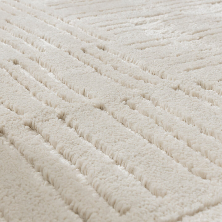 Scandinavisch vloerkleed - Yune Lines Creme | Zacht