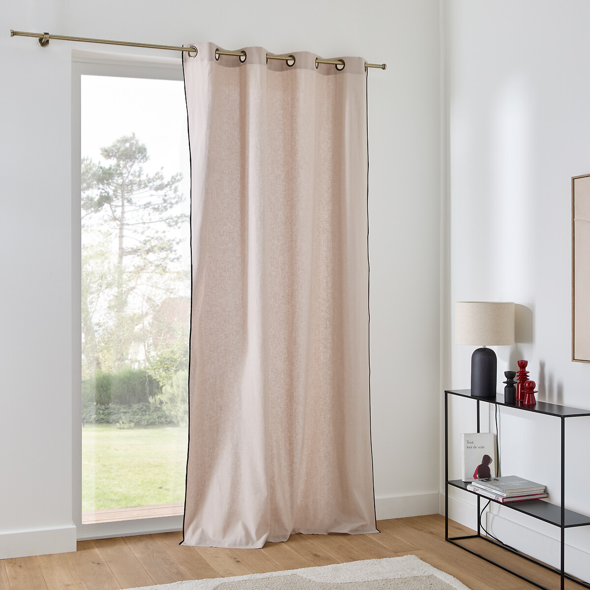 LA REDOUTE INTERIEURS<br>Cortina de meio linho com ilhós, Lincot
