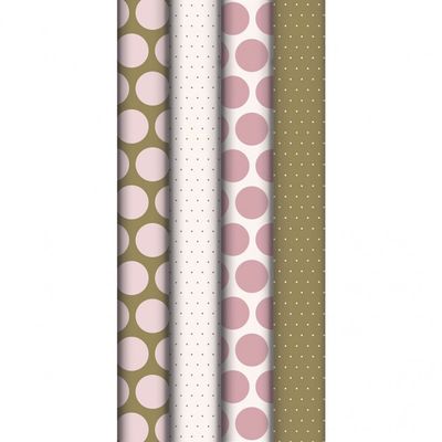 Clairefontaine Excellia - Papier cadeau - 70 cm x 2 m - 80 g/m² - différents modèles à pois rose et or
