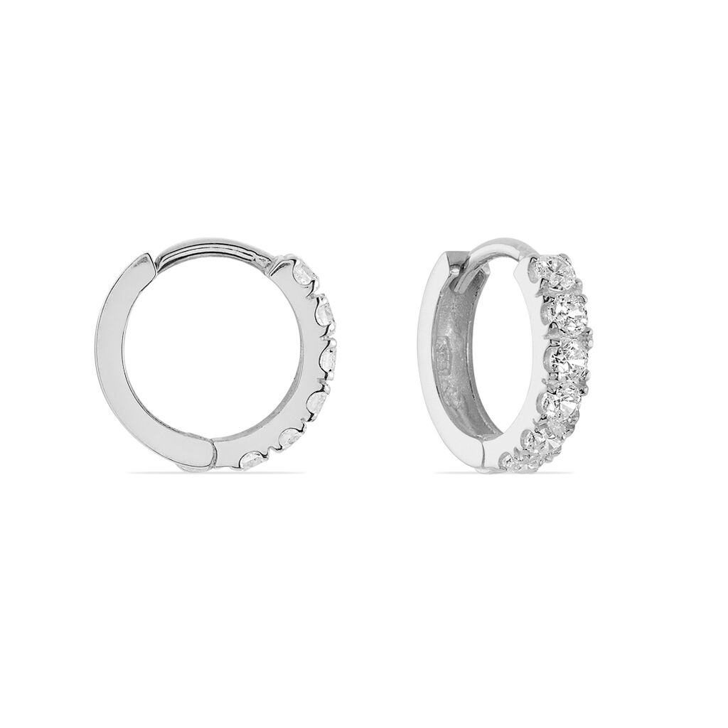 Créoles Andgelina Rondes Or Blanc Oxyde De Zirconium