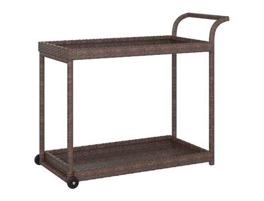 VIDAXL - Chariot de bar marron 100x45x83 cm résine tressée