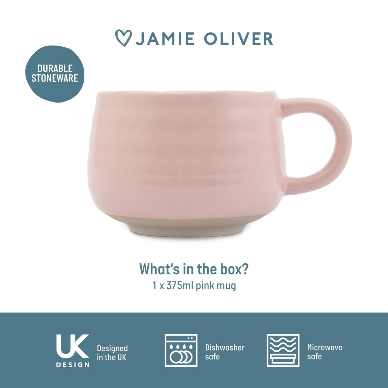 Cosy Cuppa Mok, Beker, Keramiek, Roze, 375 ml - Jamie Oliver | Big Lov