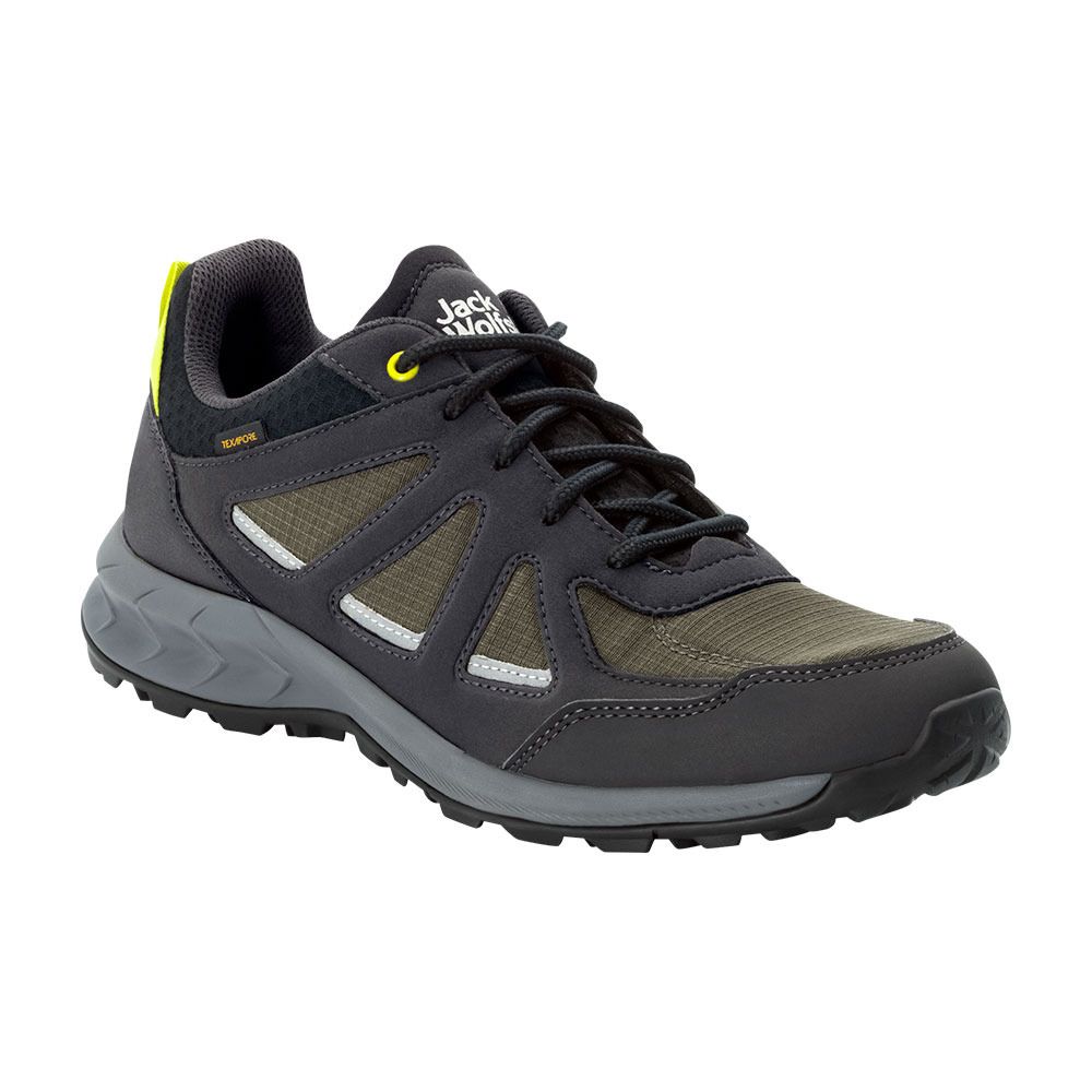 Jack Wolfskin WOODLAND 2 TEXAPORE LOW - Chaussures de randonné Homme khaki/green
