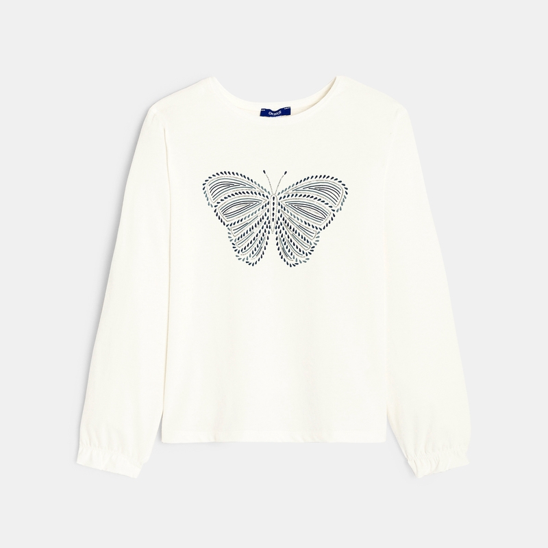T-shirt à motif pailleté bleu fille