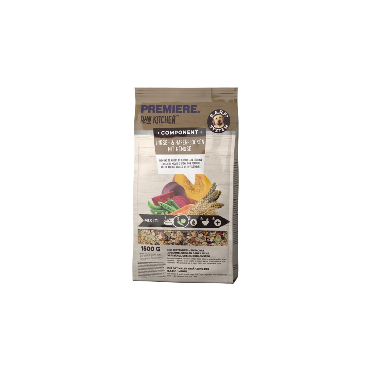 PREMIERE RAW KITCHEN Hirseflocken und Haferflocken mit Gemüse 1,5kg