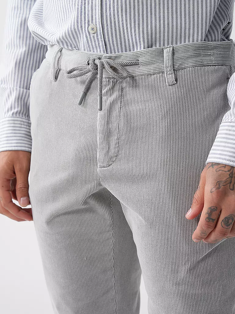 ALBERTO Cordhose Slim Fit hellgrau