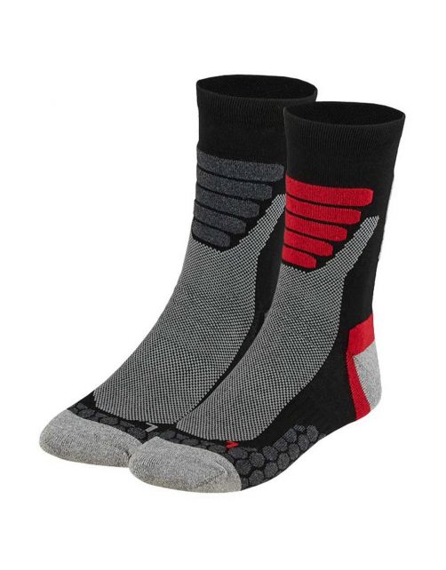 Xtreme Walking Socks All Weather 2-Pack Zwart&Rood - Sokken