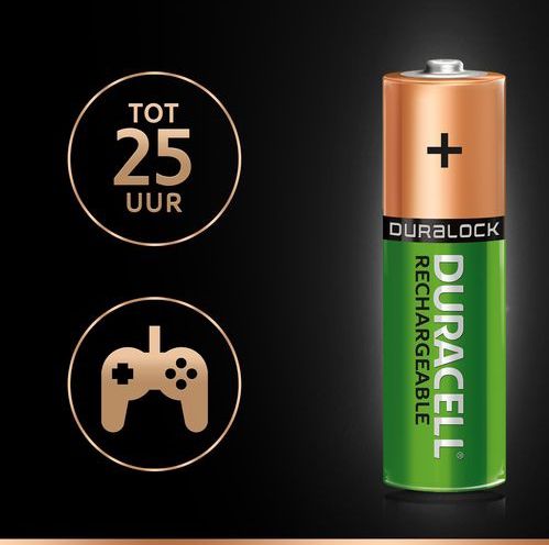 Duracell - Oplaadbare Batterijen - AA - 2500 mAh - 4 Stuks