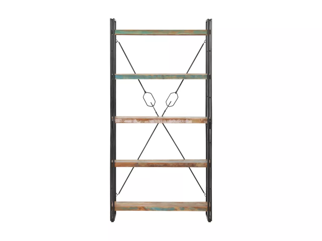 Bibliothèque 5 niveaux 90x30x180 cm Bois solide de récupération