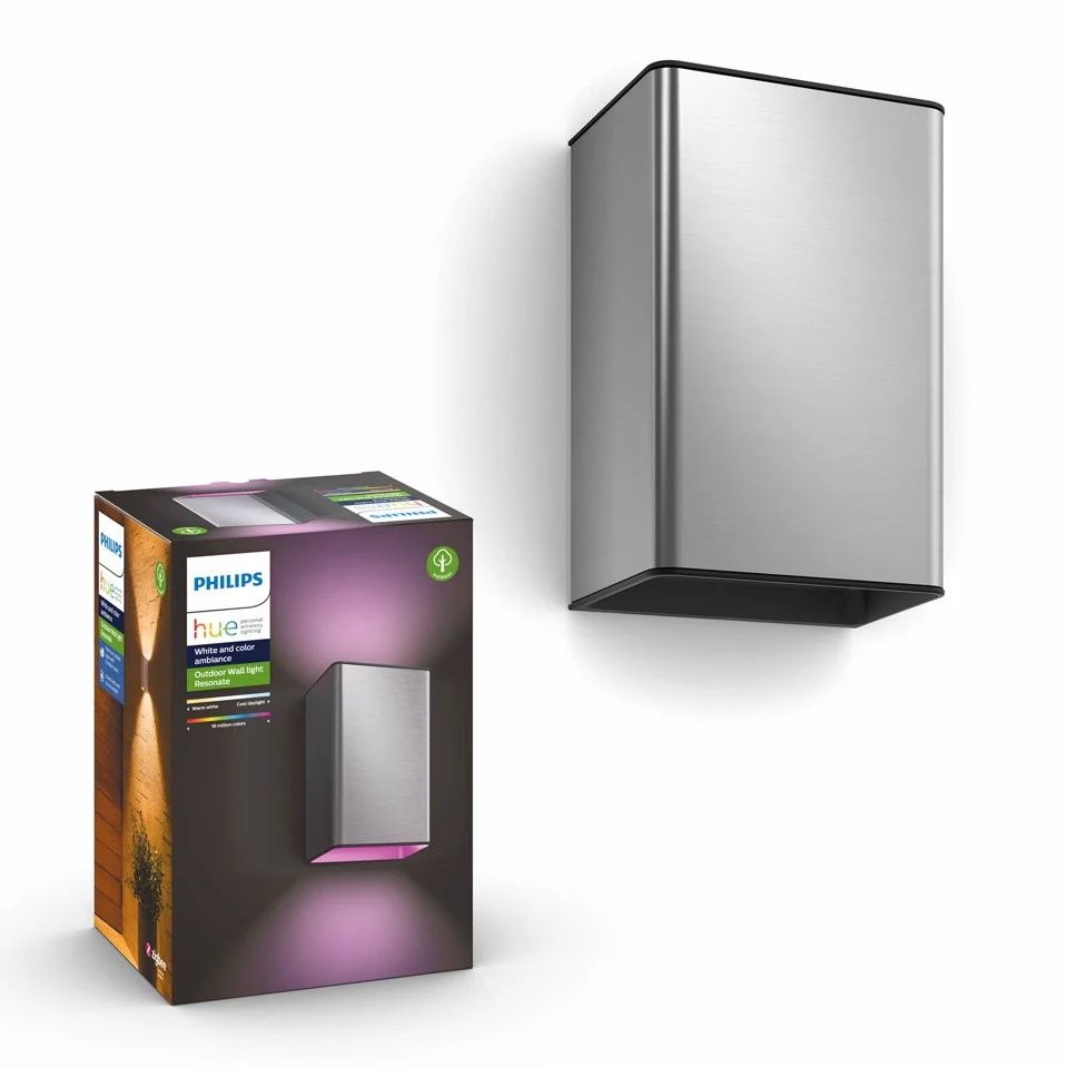Philips Hue - Resonate Wall Light - Hue Outdoor - Inox - White & Color Ambiance