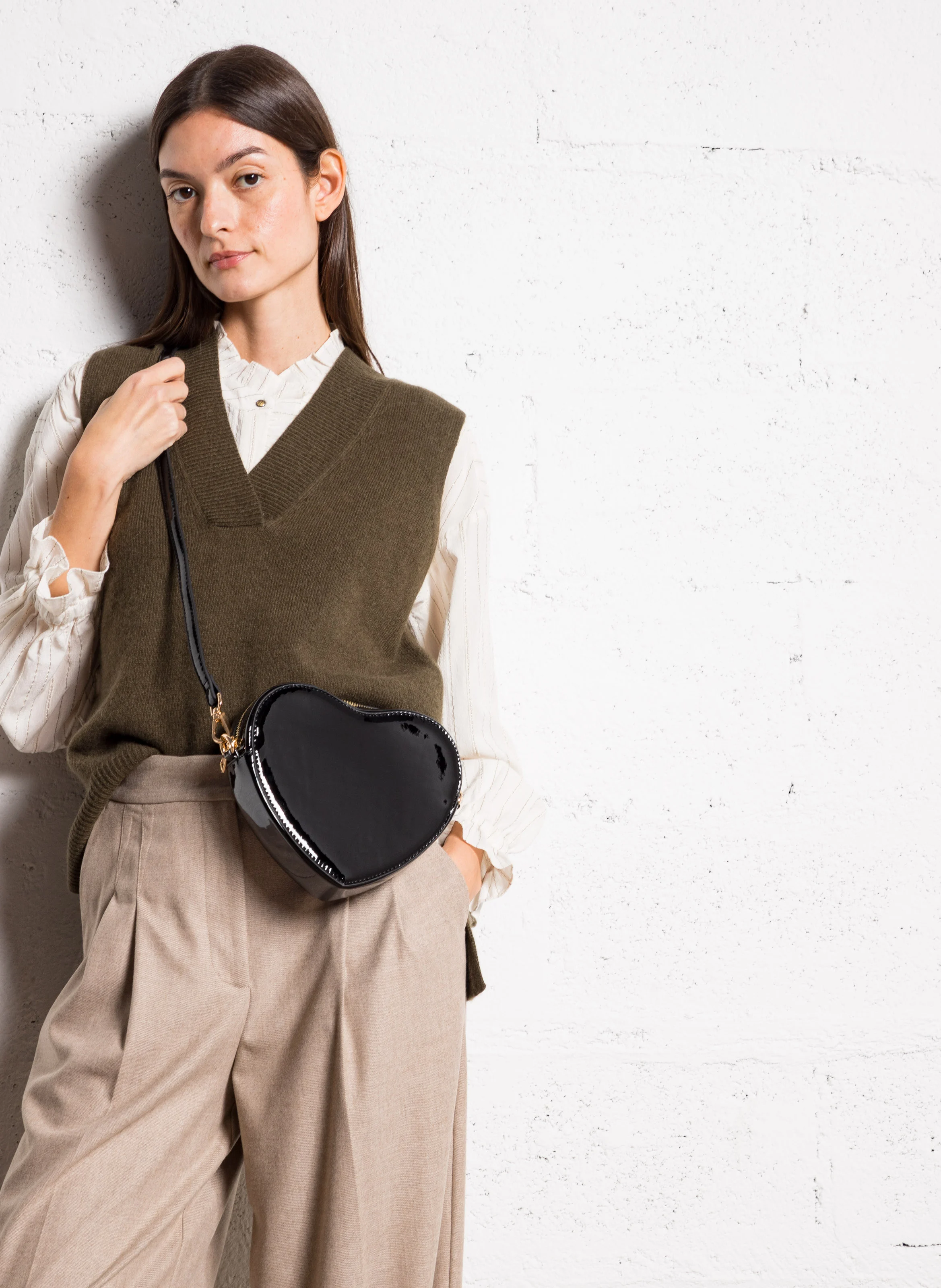 Sac à main cœur| Noir