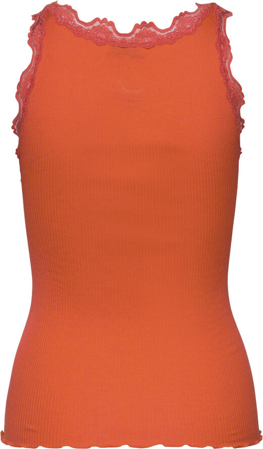 Rosemunde Silk top w/ lace Cherry tomato