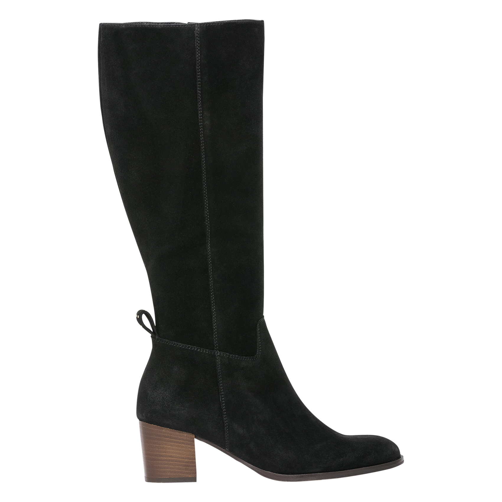 FAREL - Bottes à talons en cuir velours| Noir