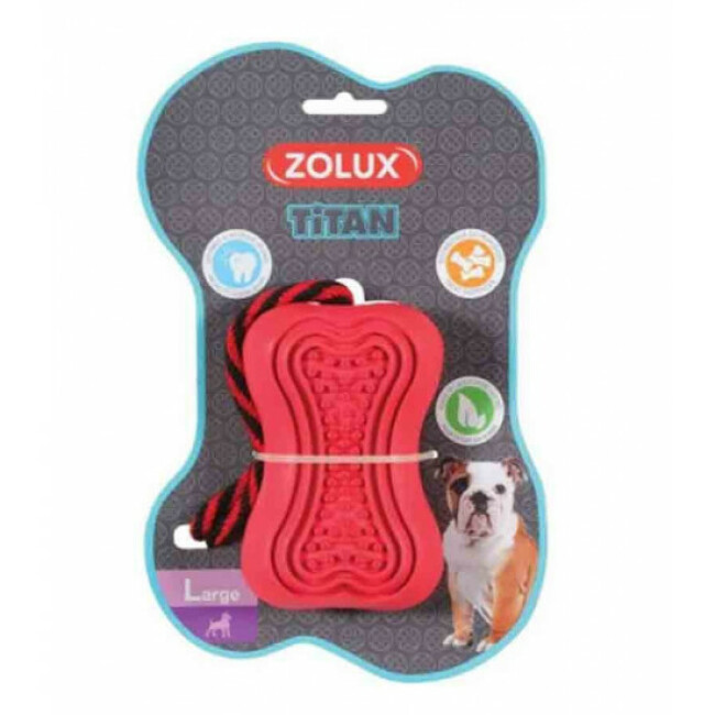 Jouet chien en caoutchouc ultra résistant avec corde Titan Zolux