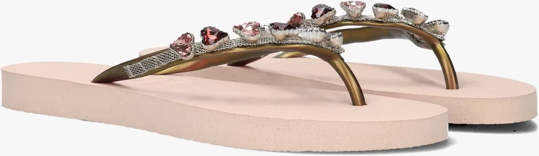UZURII beige uzurii teenslippers heart bronze