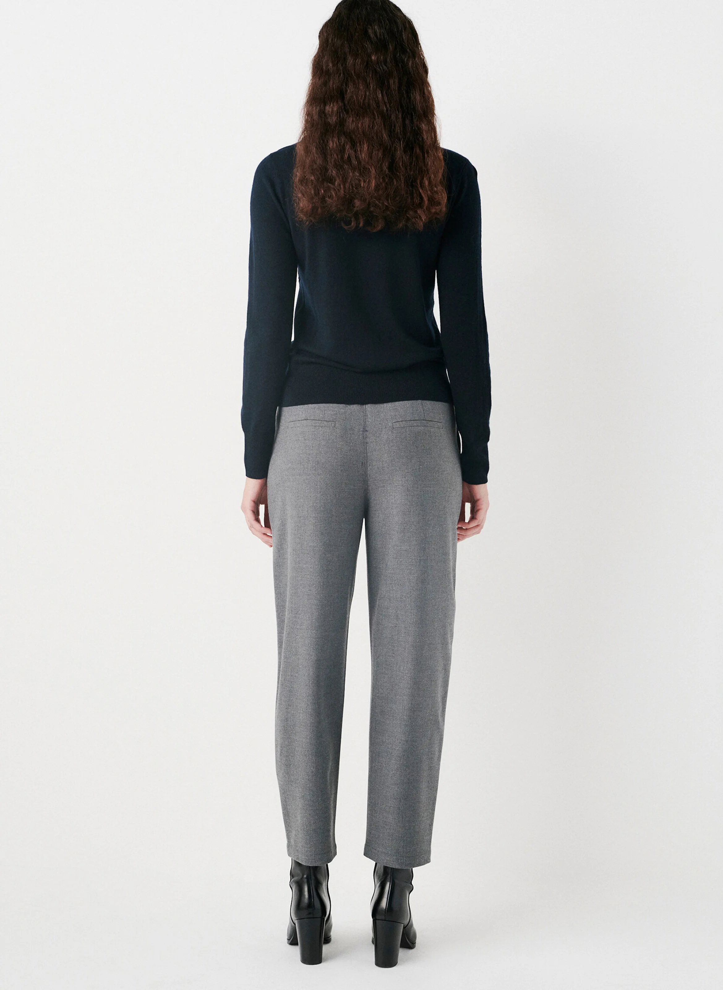 MLANA - Pull col rond en laine mélangée | Noir