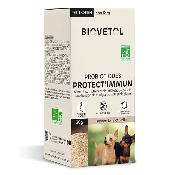 Biovetol - Suplemento Orgânico Protect'Immun em Pó para Cães de Pequeno Porte <10kg - 30g