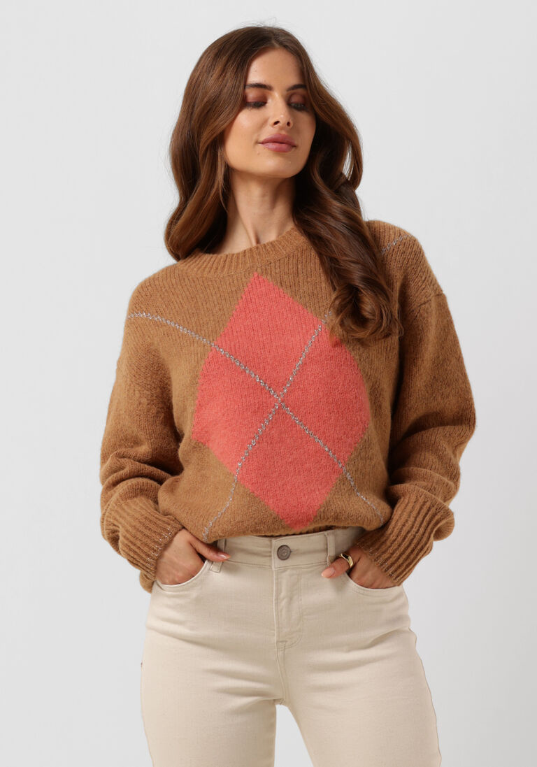 MOS MOSH camel mos mosh trui zoom diamond knit