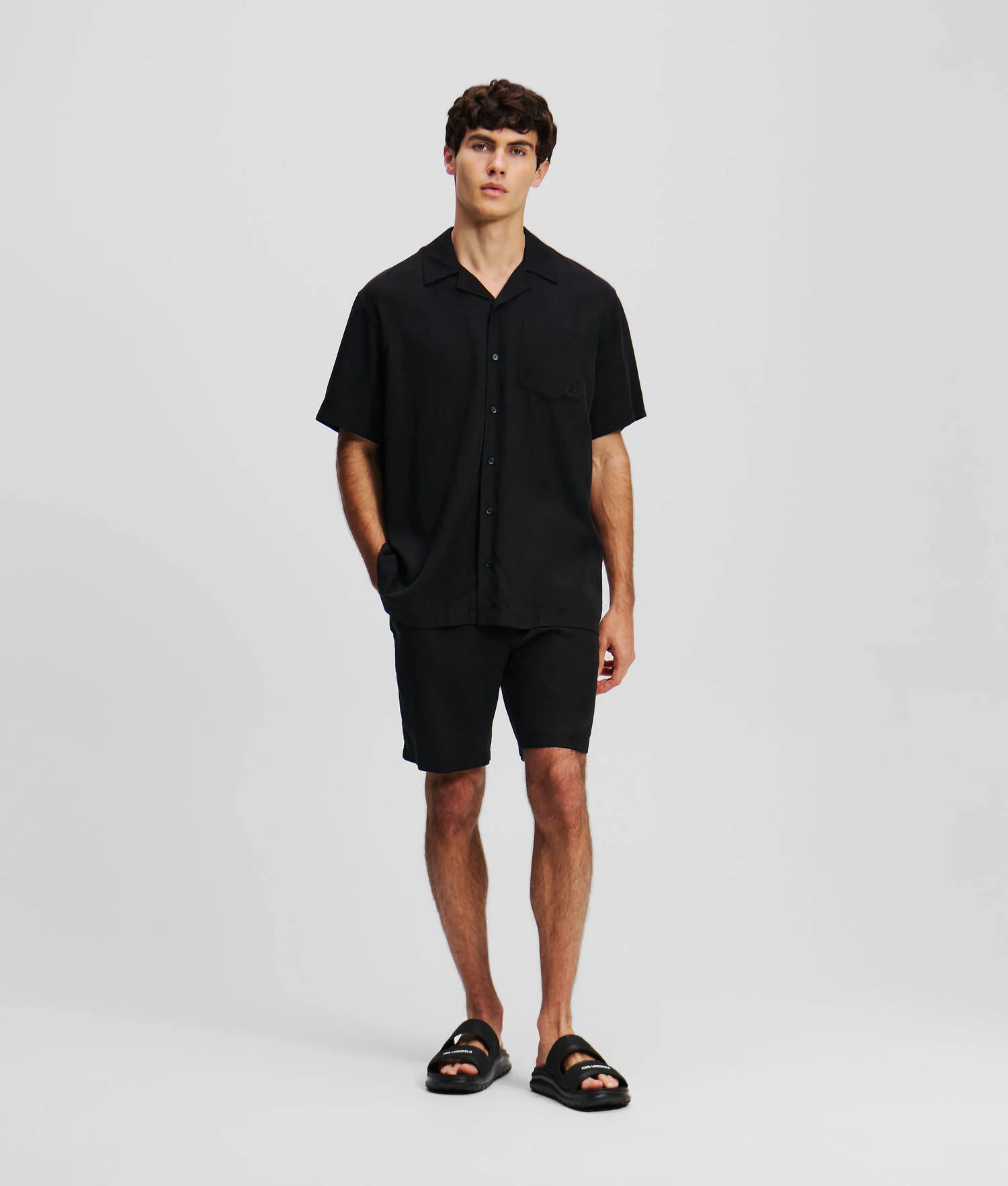 CHEMISE À MANCHES COURTES KARL KAMEO - Noir