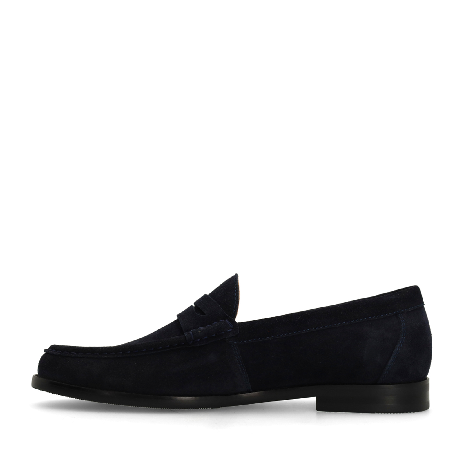 Donkerblauwe suède loafers