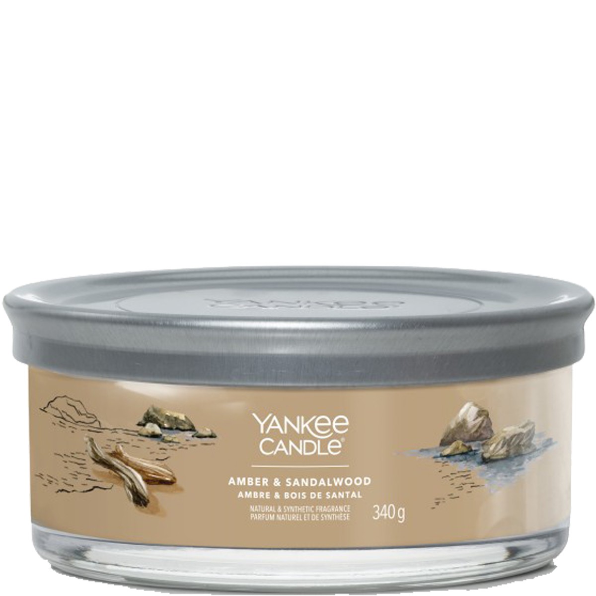 Bougie 5 mèches - Ambre & bois de santal - 340 g