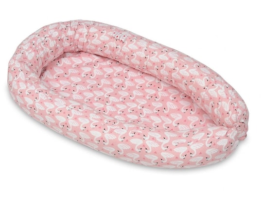 VELINDA - Cocon gigoteuse motif cygnes - rose