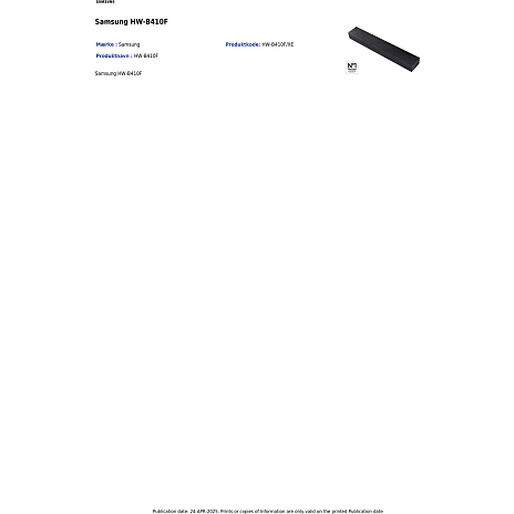 Samsung HW-B410F 2.0 Soundbar