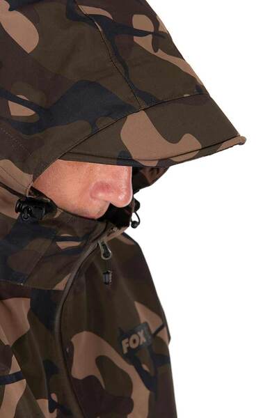 Veste imperméable Fox RS25K Khaki/Camo STD pour la pêche