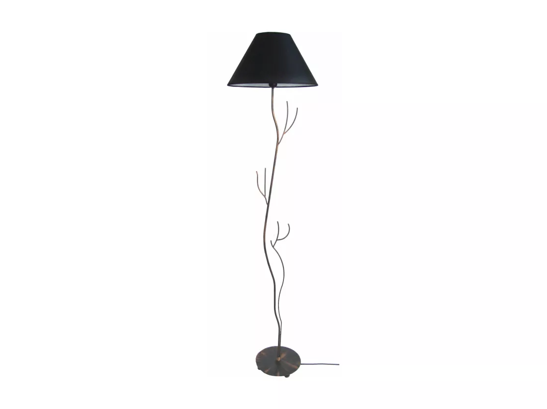Lampadaire tube et fil métal noir168 cm.