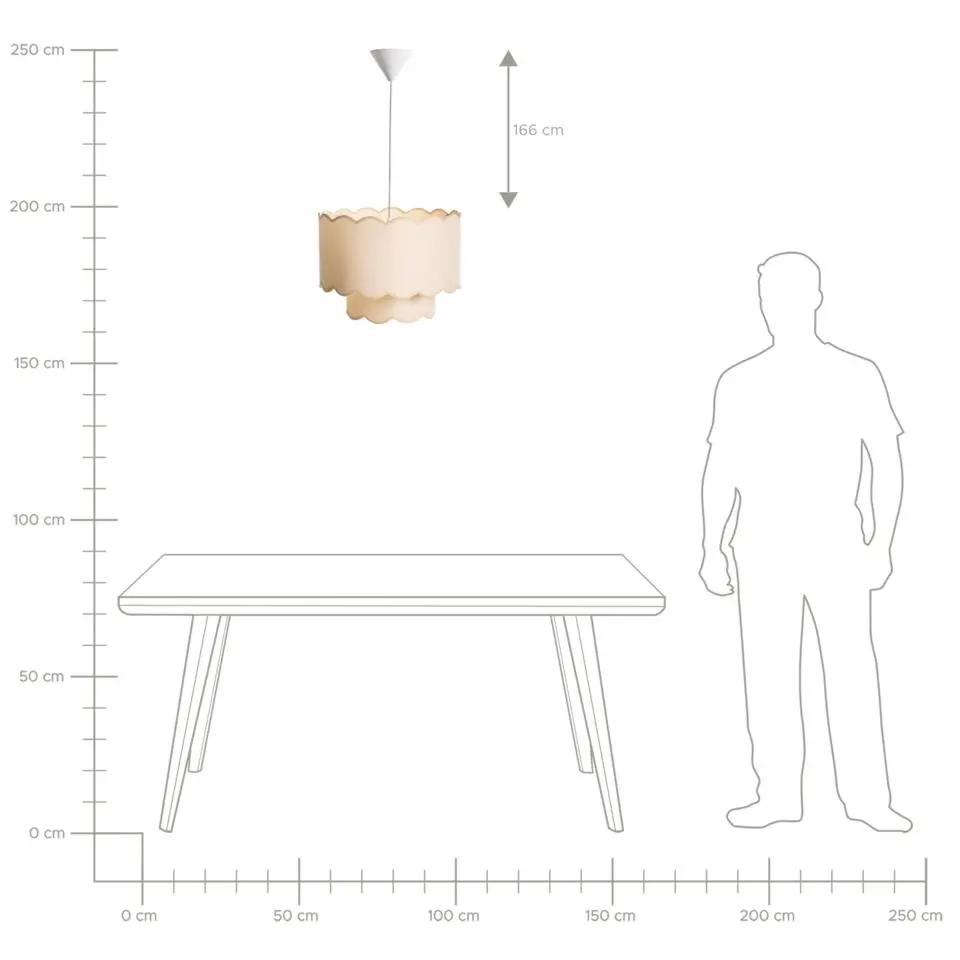 MECUMBURA - Hanglamp - Wit/Beige - Stof
