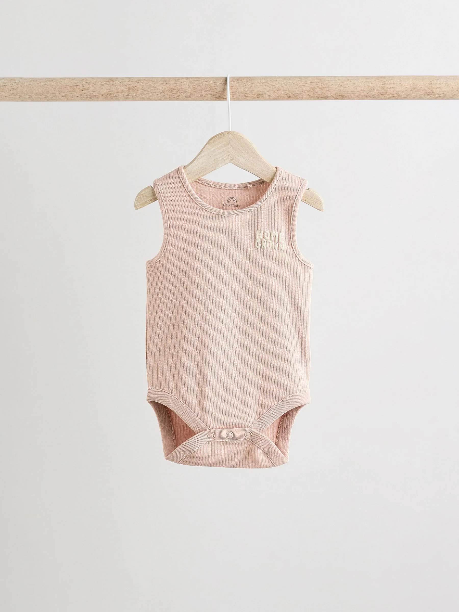Mineraalkleurig - 100% katoenen hemdrompertjes voor baby's, verpakking van 5