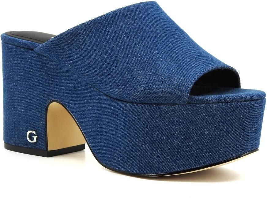 Guess Katoenen hakken pumps voor vrouwen Blue Dames