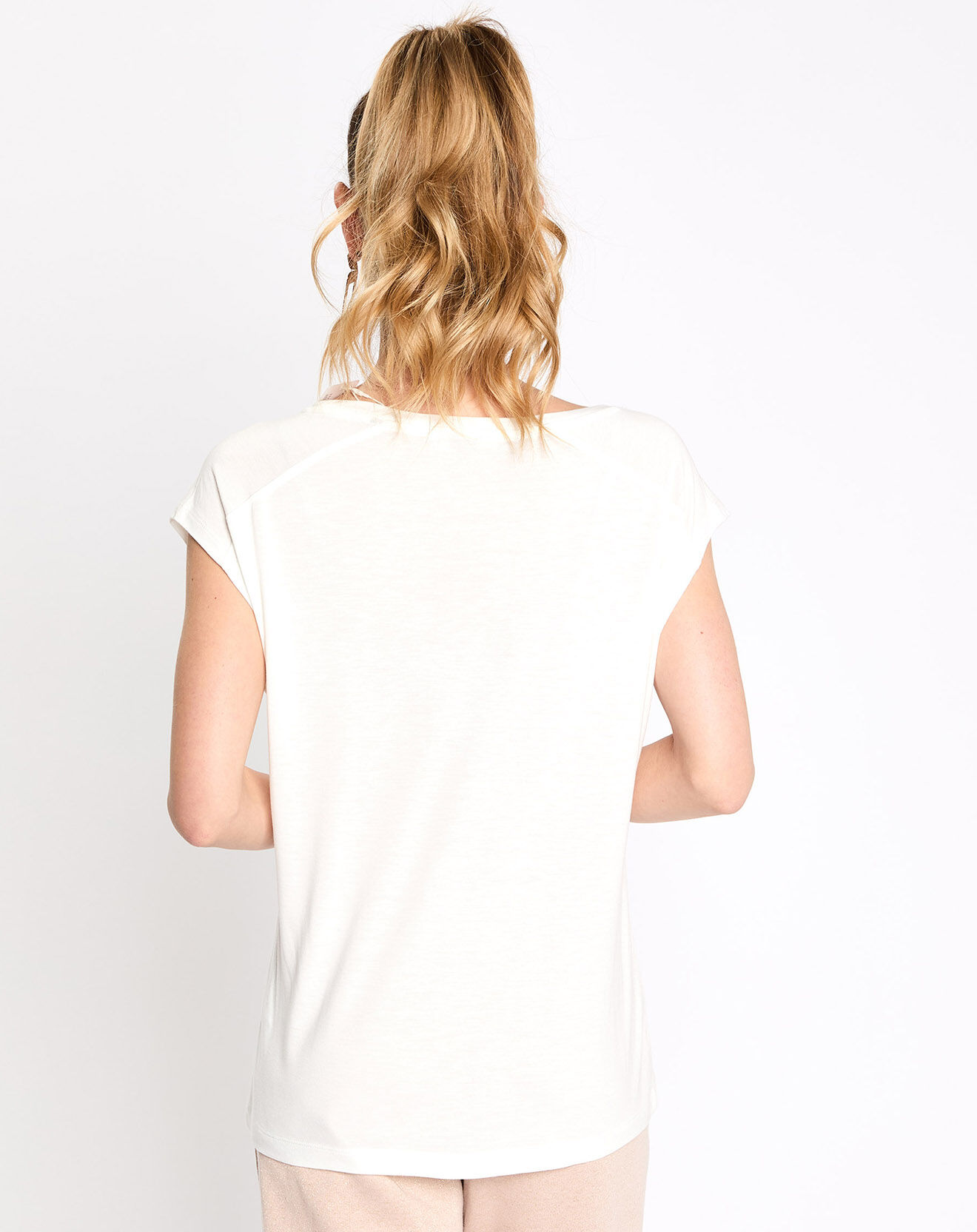 Esprit T-Shirt cr sm print abstrait blanc