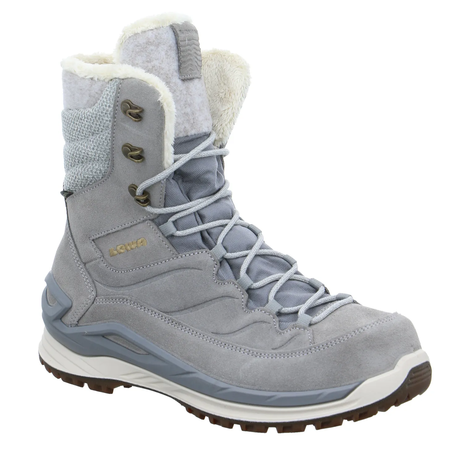 LOWA Snowboots Damen Grau Leder