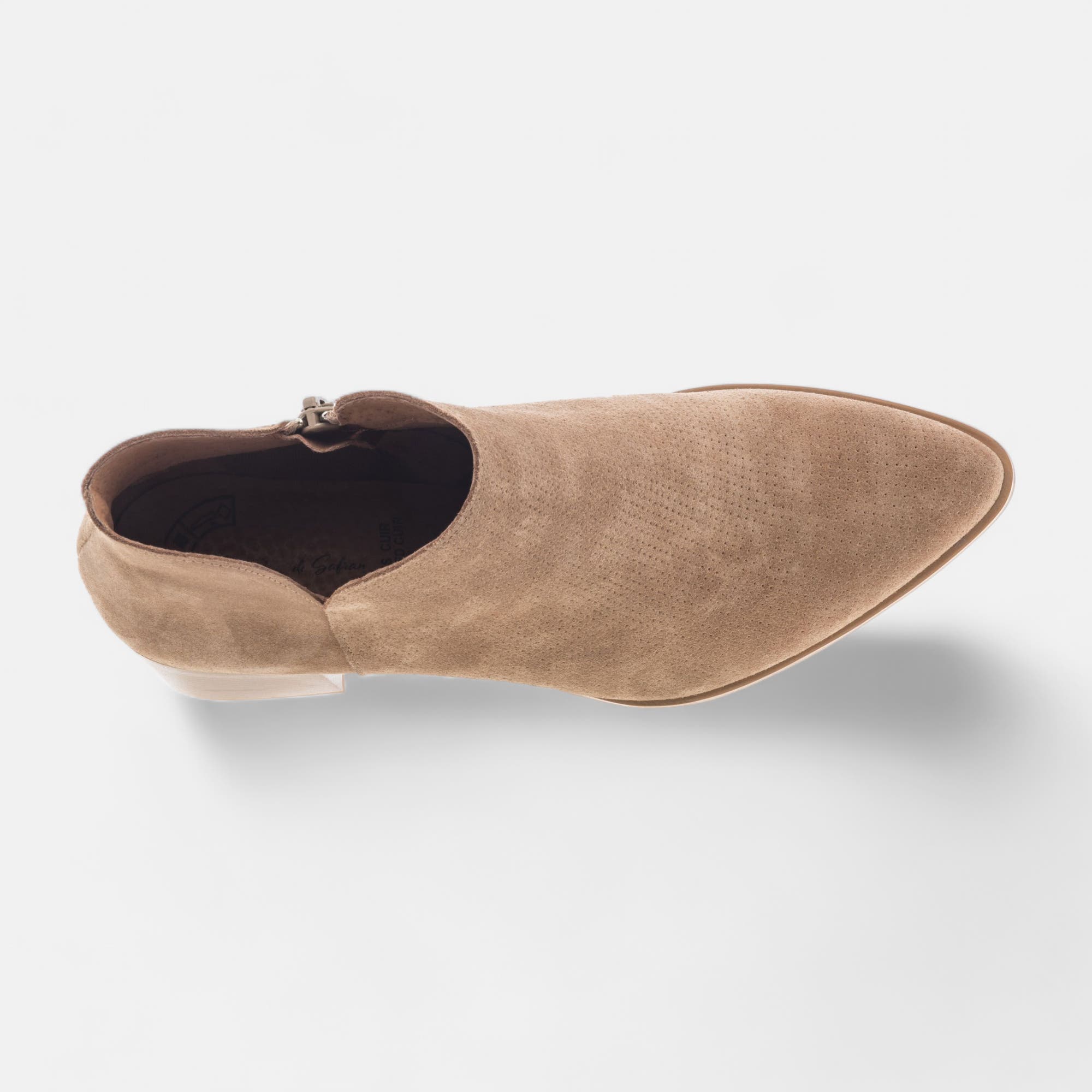 Bottines à talon Femme en cuir taupe