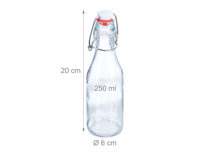 relaxdays Einmachflasche mit Bügelverschluss 250 ml, 24 Stü Ideal für selbstgemachte Liköre, Schnäpse und Öle