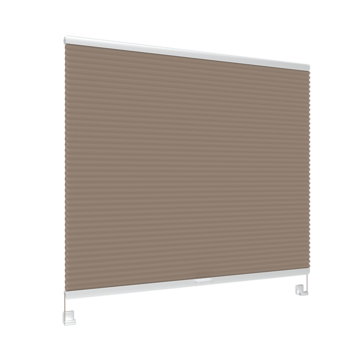 Dubbel plisségordijn Draaikiepraam hout 8204 terracotta