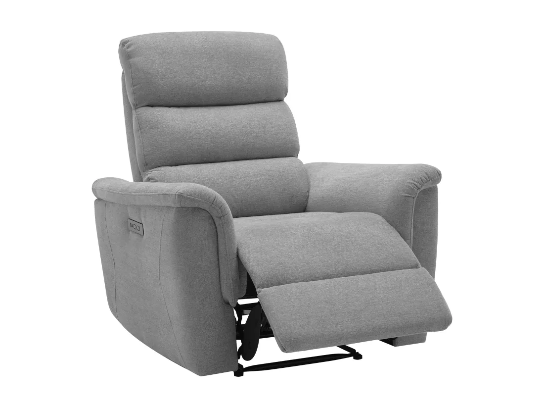 Fauteuil relax électrique en tissu gris CARTASIA