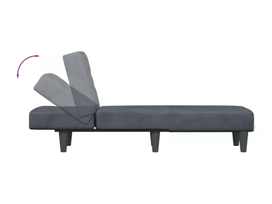 Prolenta Premium - Chaise longue gris foncé velours