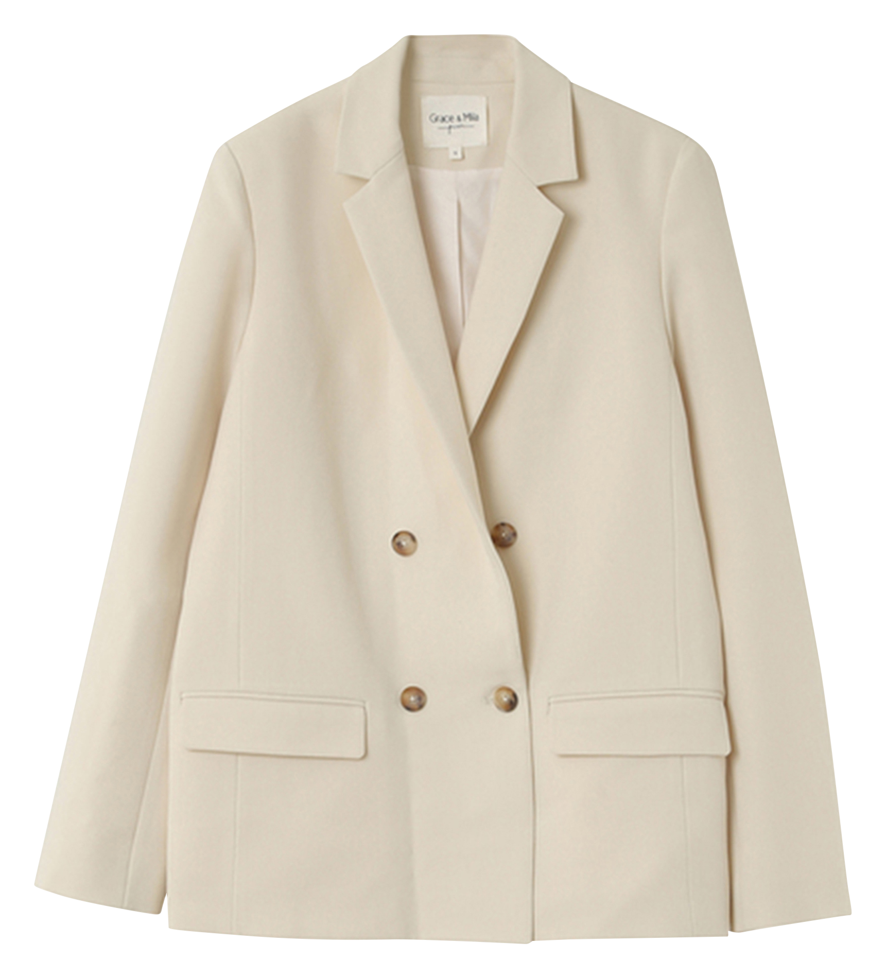 NOIX - Blazer droit à double boutonnage| Beige