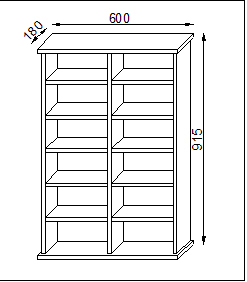 Regal - schwarz - 60 cm breit - für 300 CDs