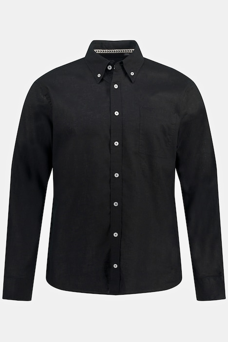 Leinenmixhemd, Langarm, Buttondown-Kragen, Modern Fit